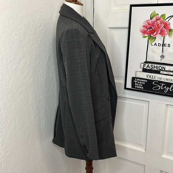 NWOT Rachel Zoe Gray Plaid Open Front Coat Size M - Picture 2 of 8